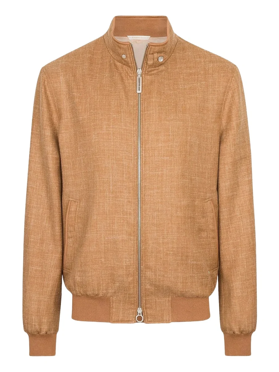 Men's Wool and Silk Blend Blouson Jacket Men's Wool and Silk Blend Blouson Jacket