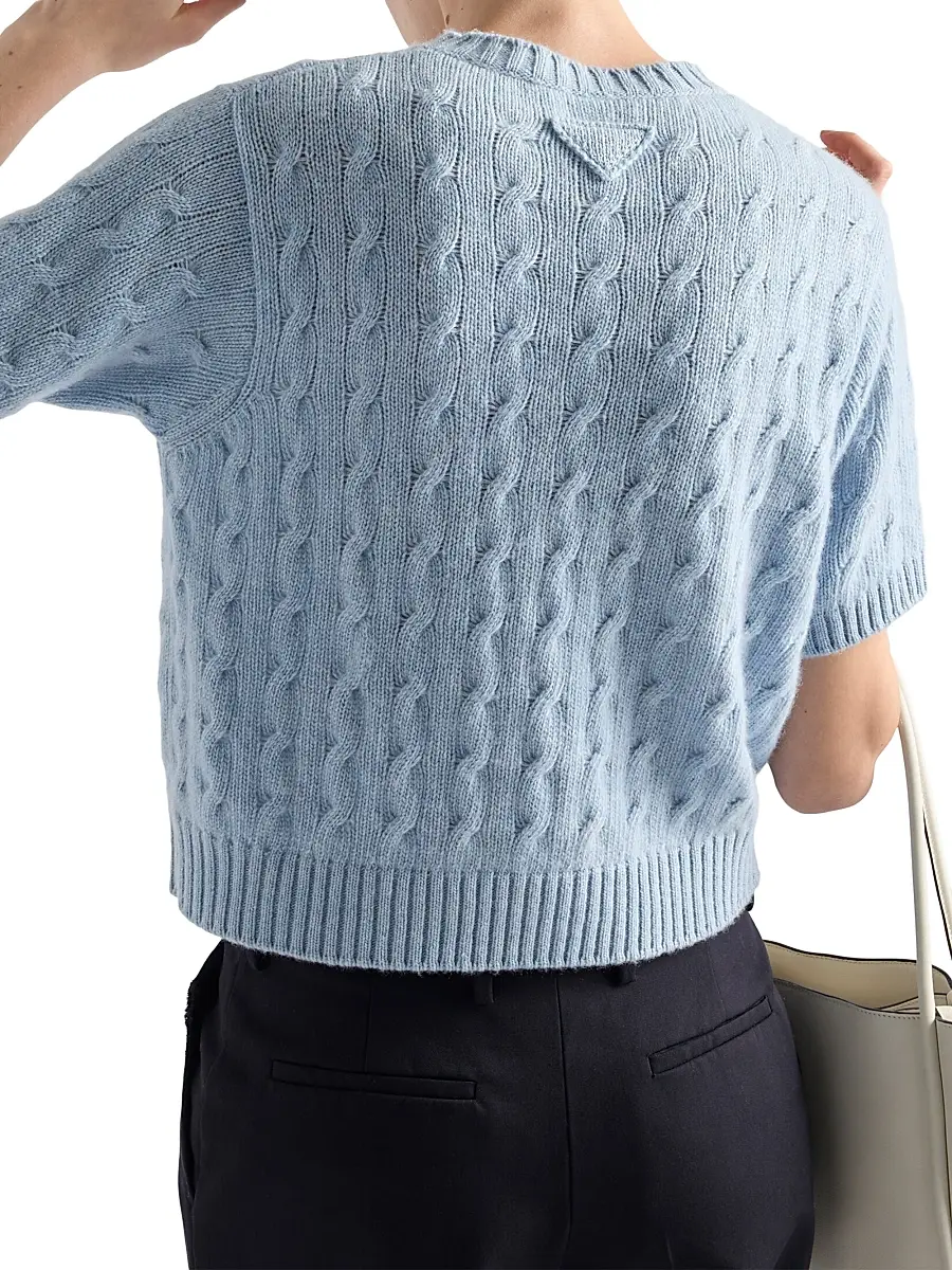 Prada Women's Cable-Knit Cashmere Sweater | Thumbnail 4 Prada Women's Cable-Knit Cashmere Sweater | Thumbnail 4