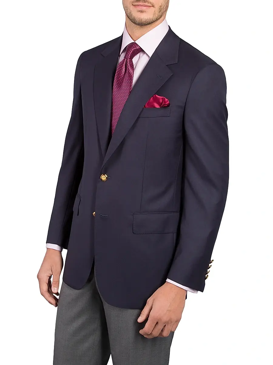 Stefano Ricci Men's Woven Jacket with 2 Buttons - Blue | Thumbnail 2 Stefano Ricci Men's Woven Jacket with 2 Buttons - Blue | Thumbnail 2