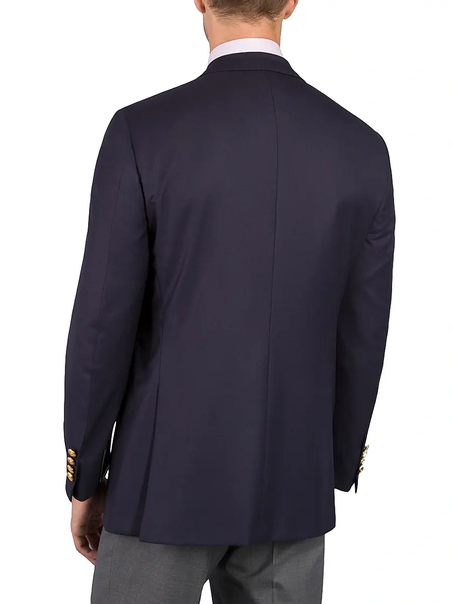Stefano Ricci Men's Woven Jacket with 2 Buttons - Blue | Thumbnail 3 Stefano Ricci Men's Woven Jacket with 2 Buttons - Blue | Thumbnail 3