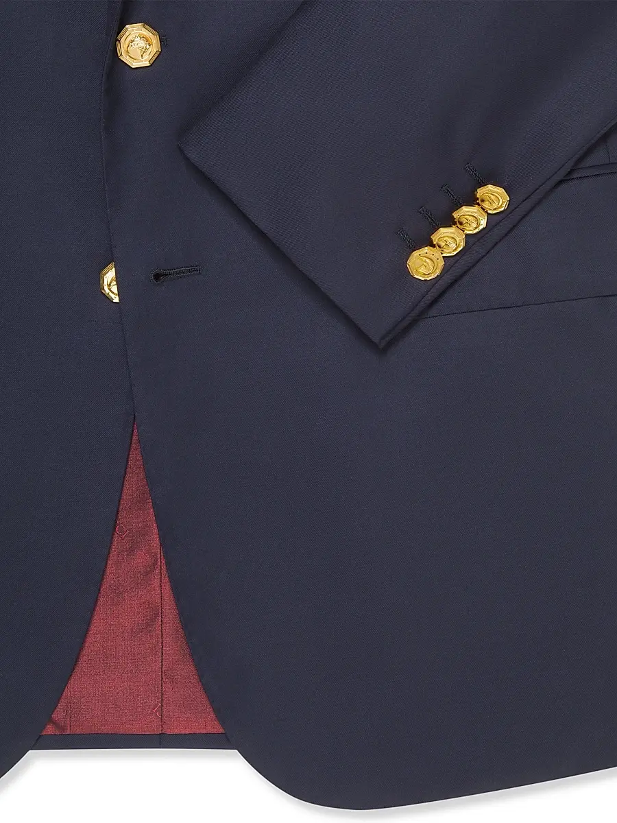 Stefano Ricci Men's Woven Jacket with 2 Buttons - Blue | Thumbnail 6 Stefano Ricci Men's Woven Jacket with 2 Buttons - Blue | Thumbnail 6