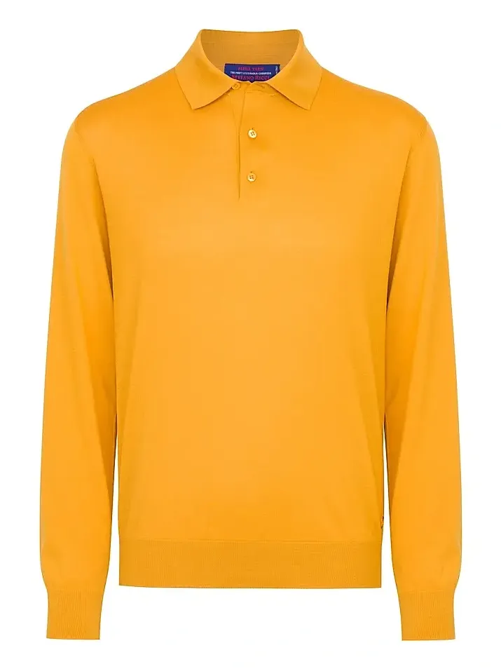Men's Cashmere and Wool Polo - Yellow