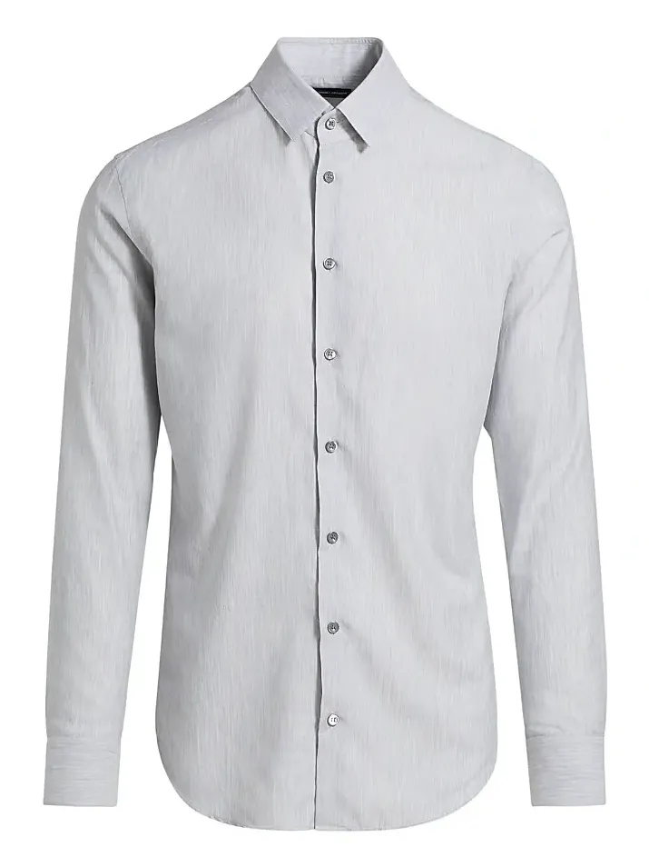 Men's Textured Cotton Button-Up Shirt