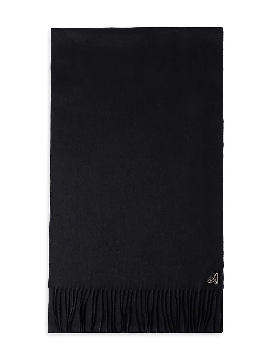 Women's Silk and Cashmere Scarf - Black Women's Silk and Cashmere Scarf - Black