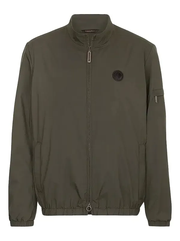 Men's Windbreaker Jacket with Zip Closure - Fir Green