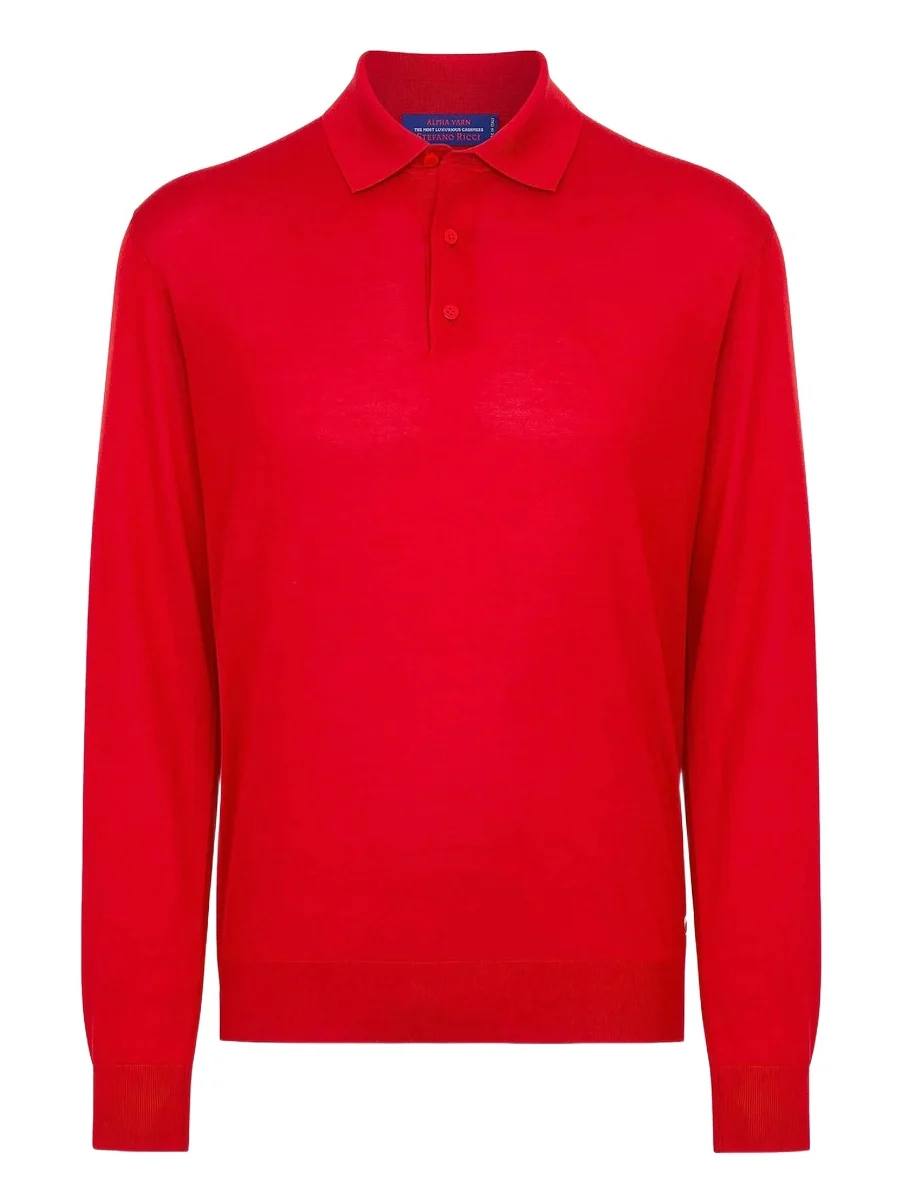 Men's Cashmere and Wool Polo - Red