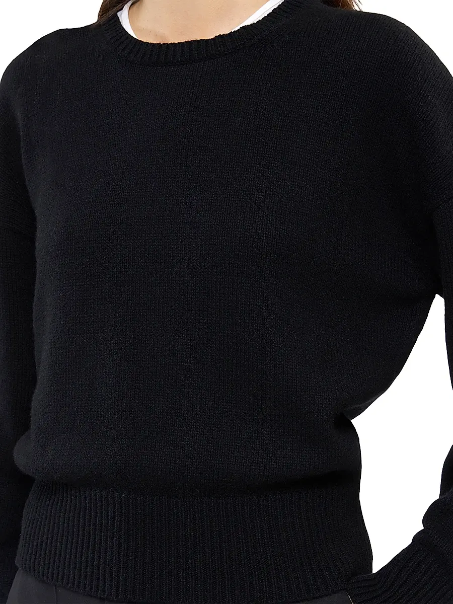 Another Tomorrow Women's Cashmere Knit Sweatshirt | Thumbnail 5 Another Tomorrow Women's Cashmere Knit Sweatshirt | Thumbnail 5