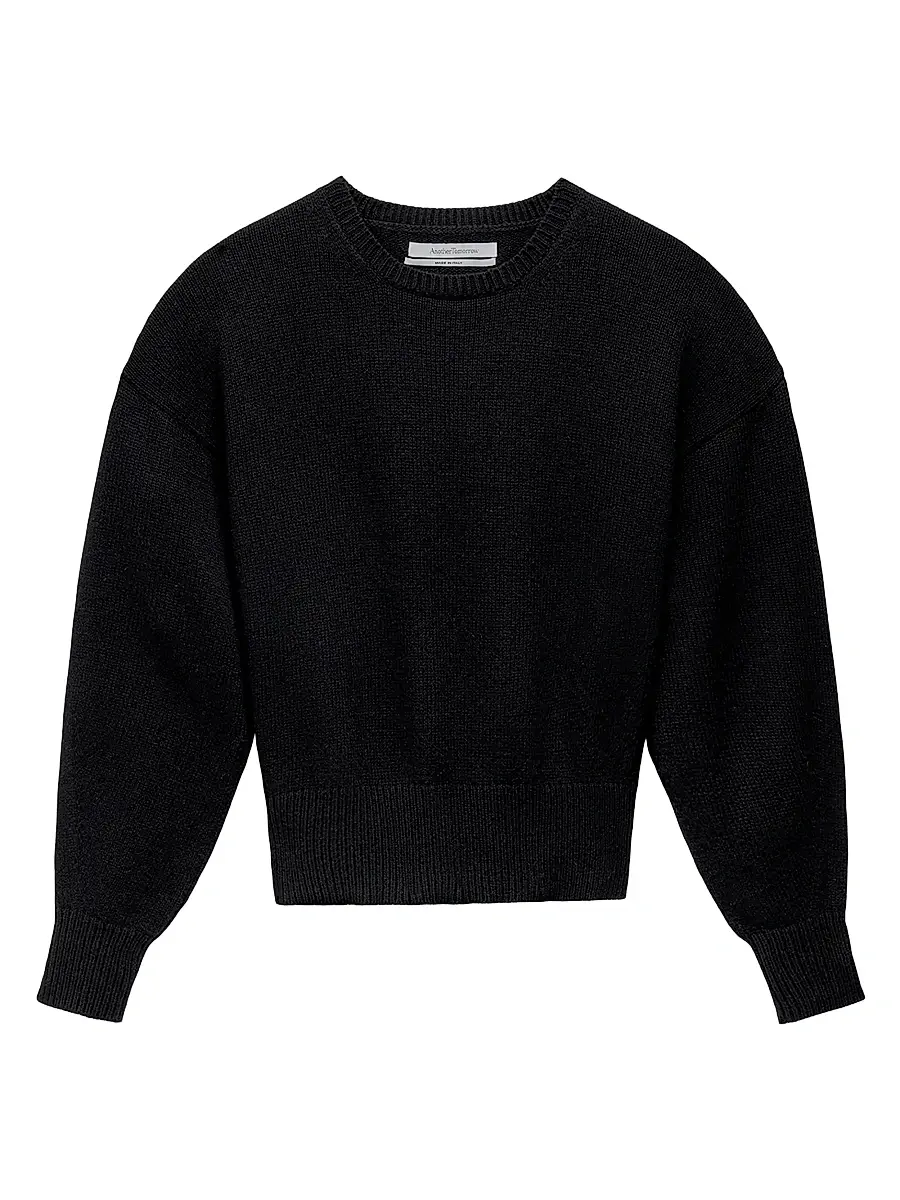 Another Tomorrow Women's Cashmere Knit Sweatshirt
