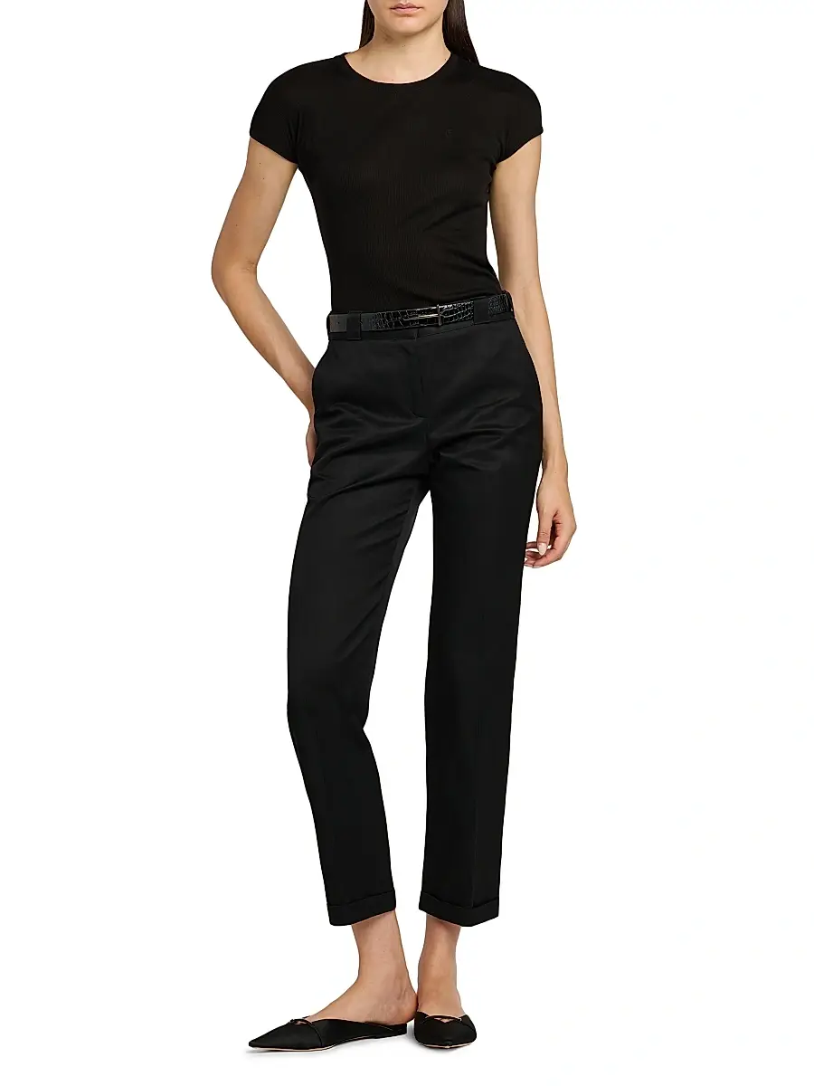 Tom Ford Women's Slim T Croc-Embossed Leather Belt | Thumbnail 2
