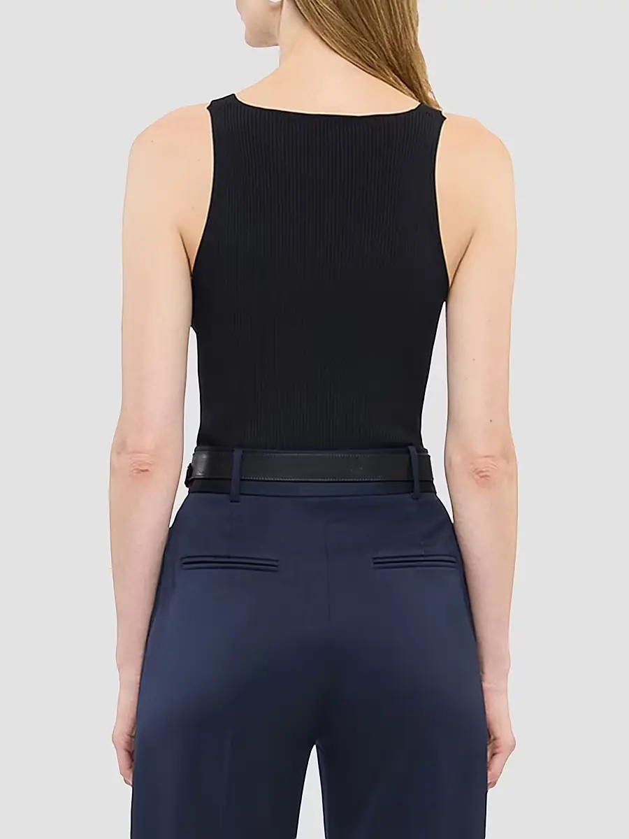 Another Tomorrow Women's Deep V Tank Knit | Thumbnail 4 Another Tomorrow Women's Deep V Tank Knit | Thumbnail 4