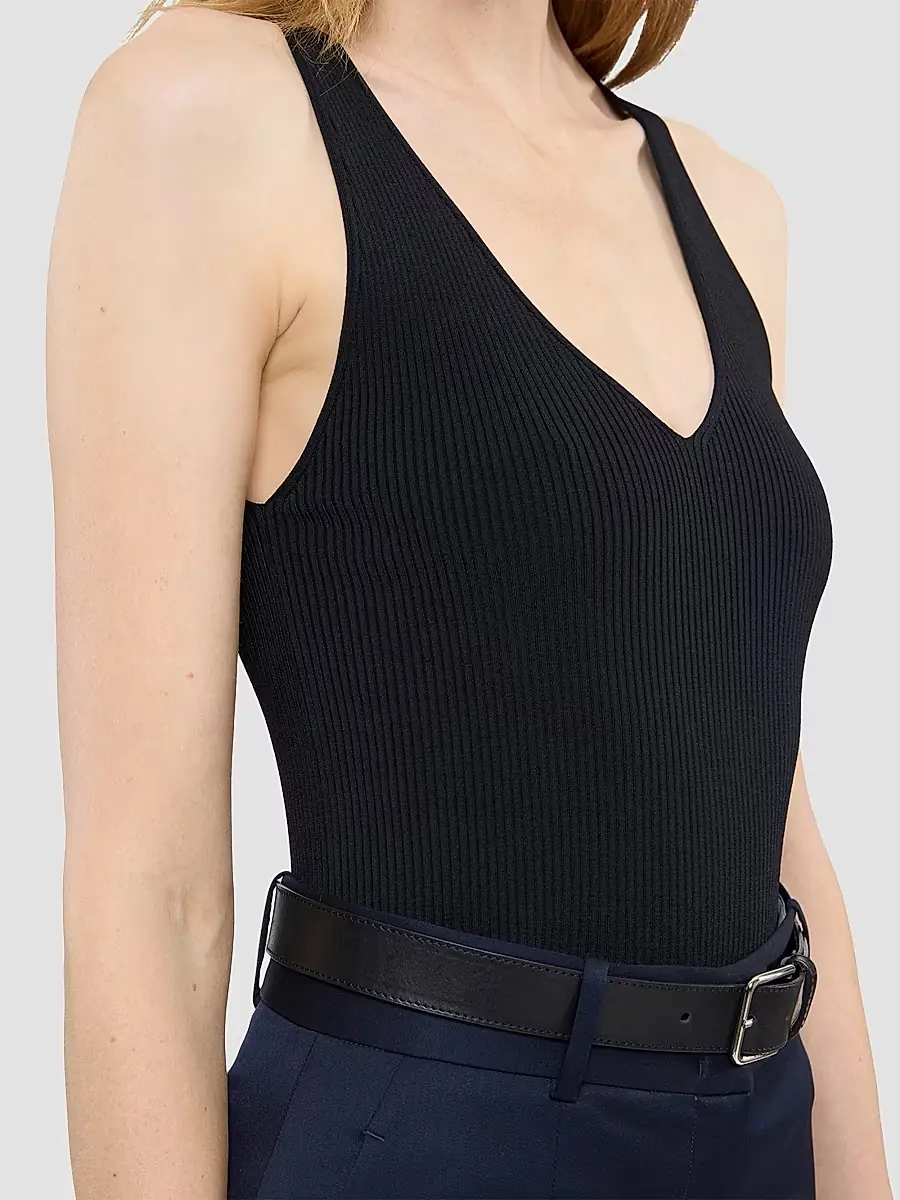 Another Tomorrow Women's Deep V Tank Knit | Thumbnail 5 Another Tomorrow Women's Deep V Tank Knit | Thumbnail 5