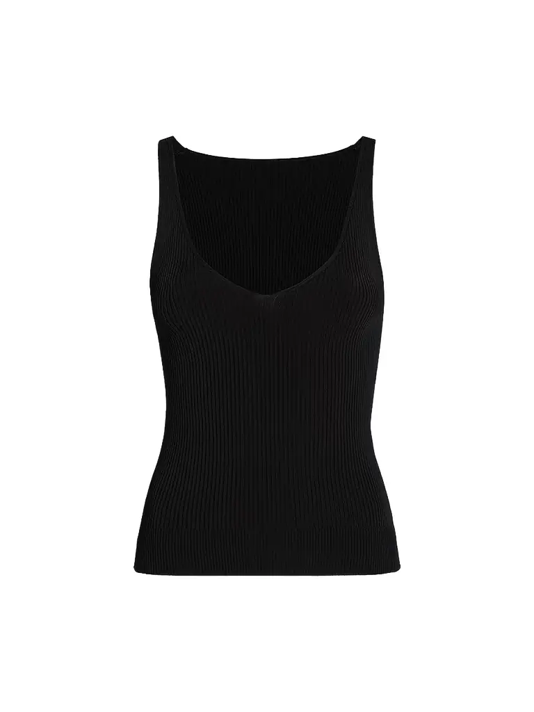 Another Tomorrow Women's Deep V Tank Knit