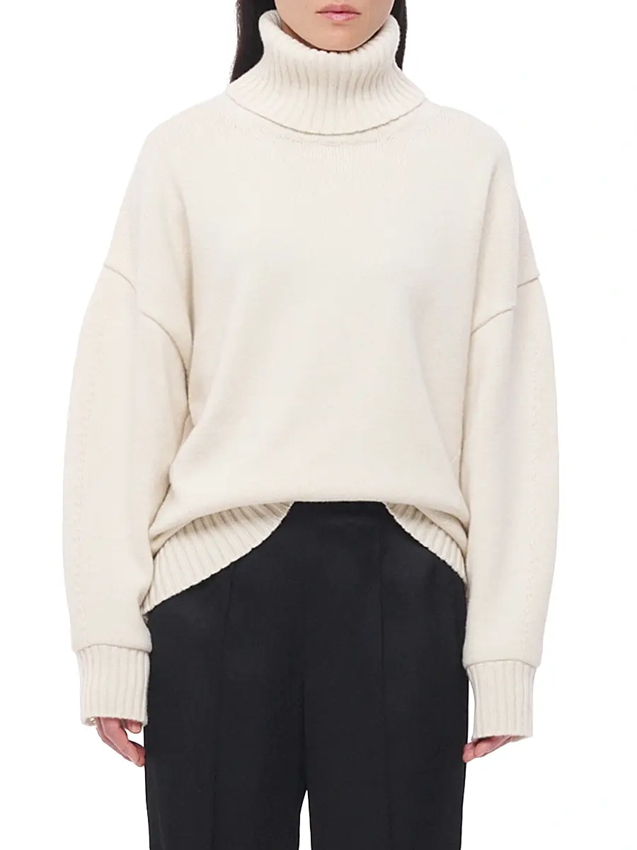 Another Tomorrow Women's Oversized Luxe Turtleneck | Thumbnail 2 Another Tomorrow Women's Oversized Luxe Turtleneck | Thumbnail 2