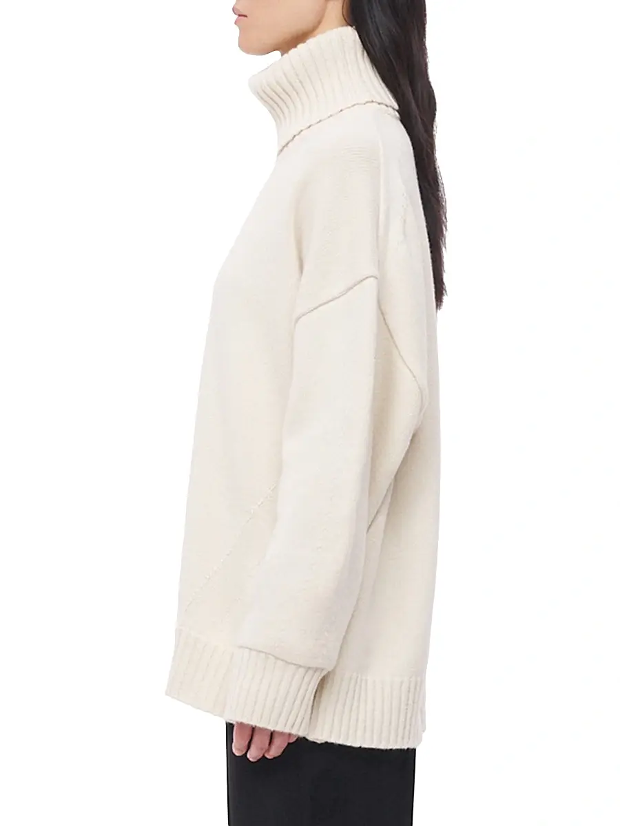 Another Tomorrow Women's Oversized Luxe Turtleneck | Thumbnail 3 Another Tomorrow Women's Oversized Luxe Turtleneck | Thumbnail 3