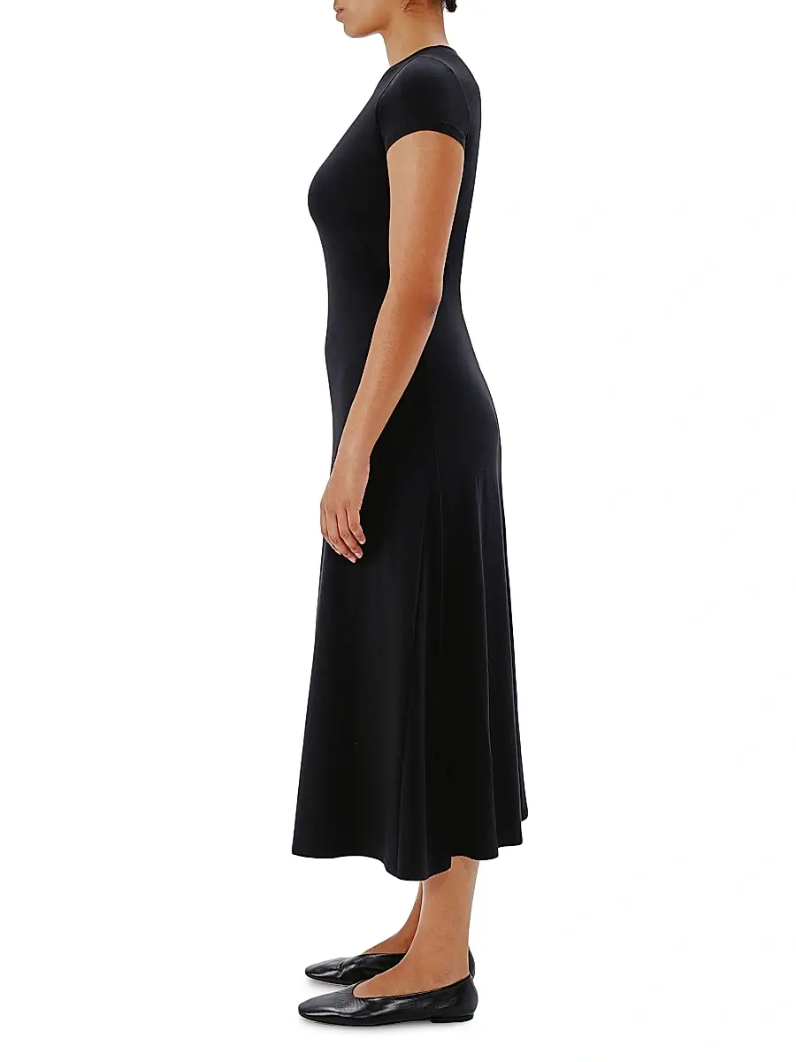 Another Tomorrow Women's Fitted Tee Dress | Thumbnail 3
