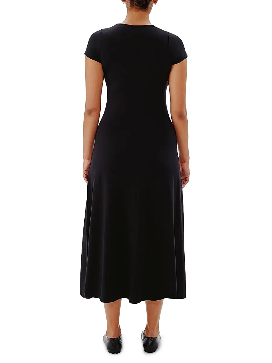 Another Tomorrow Women's Fitted Tee Dress | Thumbnail 4
