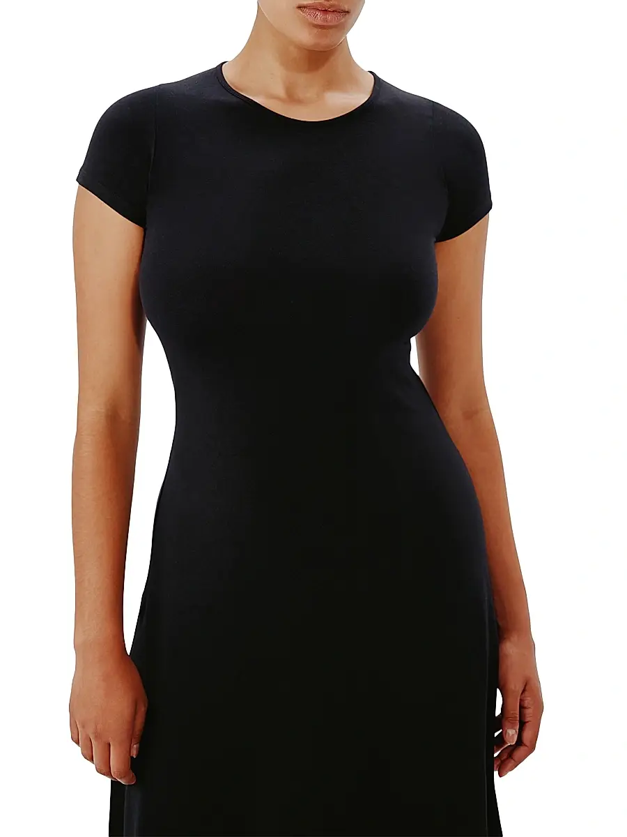 Another Tomorrow Women's Fitted Tee Dress | Thumbnail 5