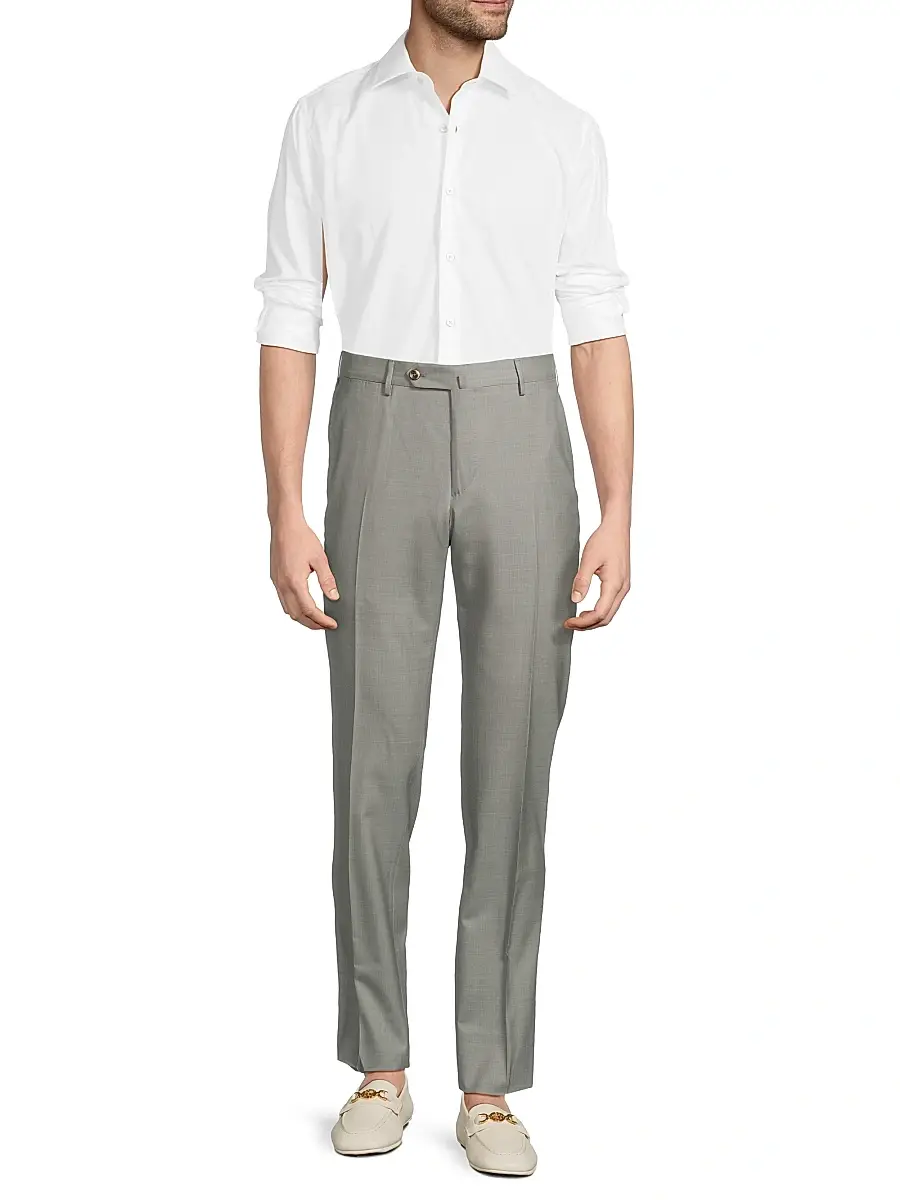 PT Torino Men's High-Performance Wool Button-Tab Slim Trousers | Thumbnail 2 PT Torino Men's High-Performance Wool Button-Tab Slim Trousers | Thumbnail 2