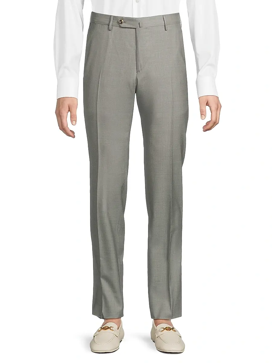 PT Torino Men's High-Performance Wool Button-Tab Slim Trousers | Thumbnail 3 PT Torino Men's High-Performance Wool Button-Tab Slim Trousers | Thumbnail 3