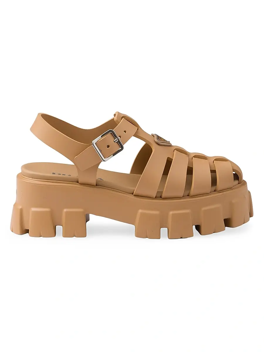 Prada Women's Foam Rubber Sandals - Light Brown | Image 1 Prada Women's Foam Rubber Sandals - Light Brown | Image 1