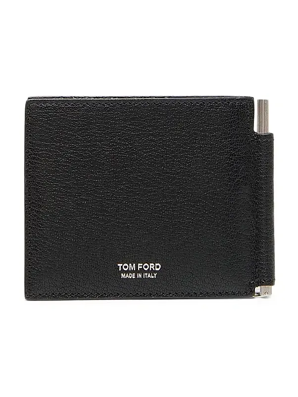 Men's Elongated T-Line Leather Money Clip Wallet Men's Elongated T-Line Leather Money Clip Wallet