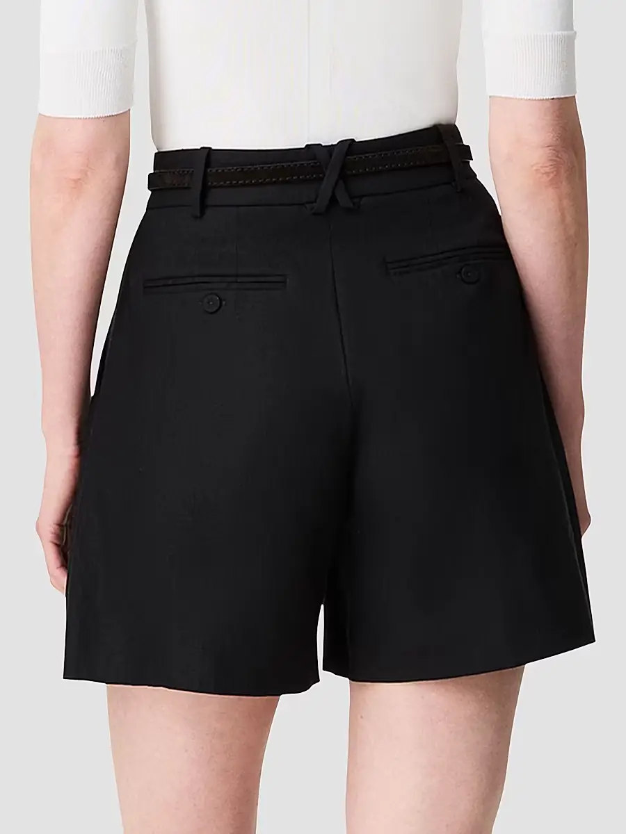 Another Tomorrow Women's Pleated Shorts | Thumbnail 3