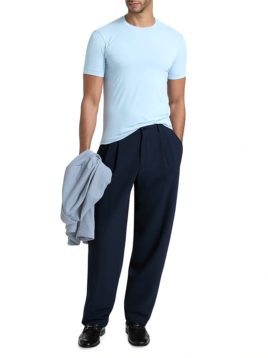 Giorgio Armani Men's Stretch Jersey Crewneck T-Shirt | Thumbnail 2 Giorgio Armani Men's Stretch Jersey Crewneck T-Shirt | Thumbnail 2