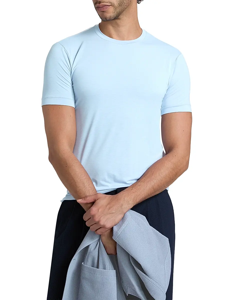 Giorgio Armani Men's Stretch Jersey Crewneck T-Shirt | Thumbnail 3 Giorgio Armani Men's Stretch Jersey Crewneck T-Shirt | Thumbnail 3