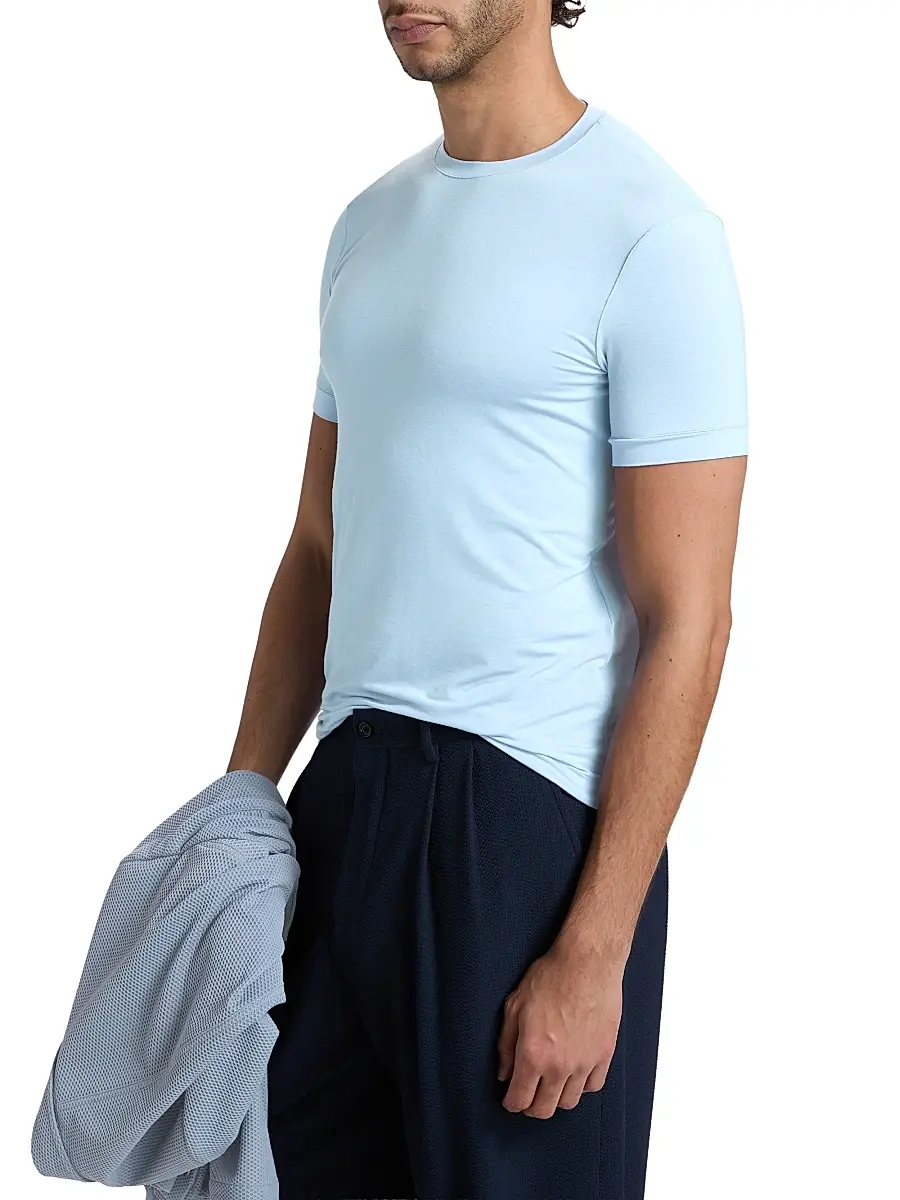 Giorgio Armani Men's Stretch Jersey Crewneck T-Shirt | Thumbnail 4 Giorgio Armani Men's Stretch Jersey Crewneck T-Shirt | Thumbnail 4