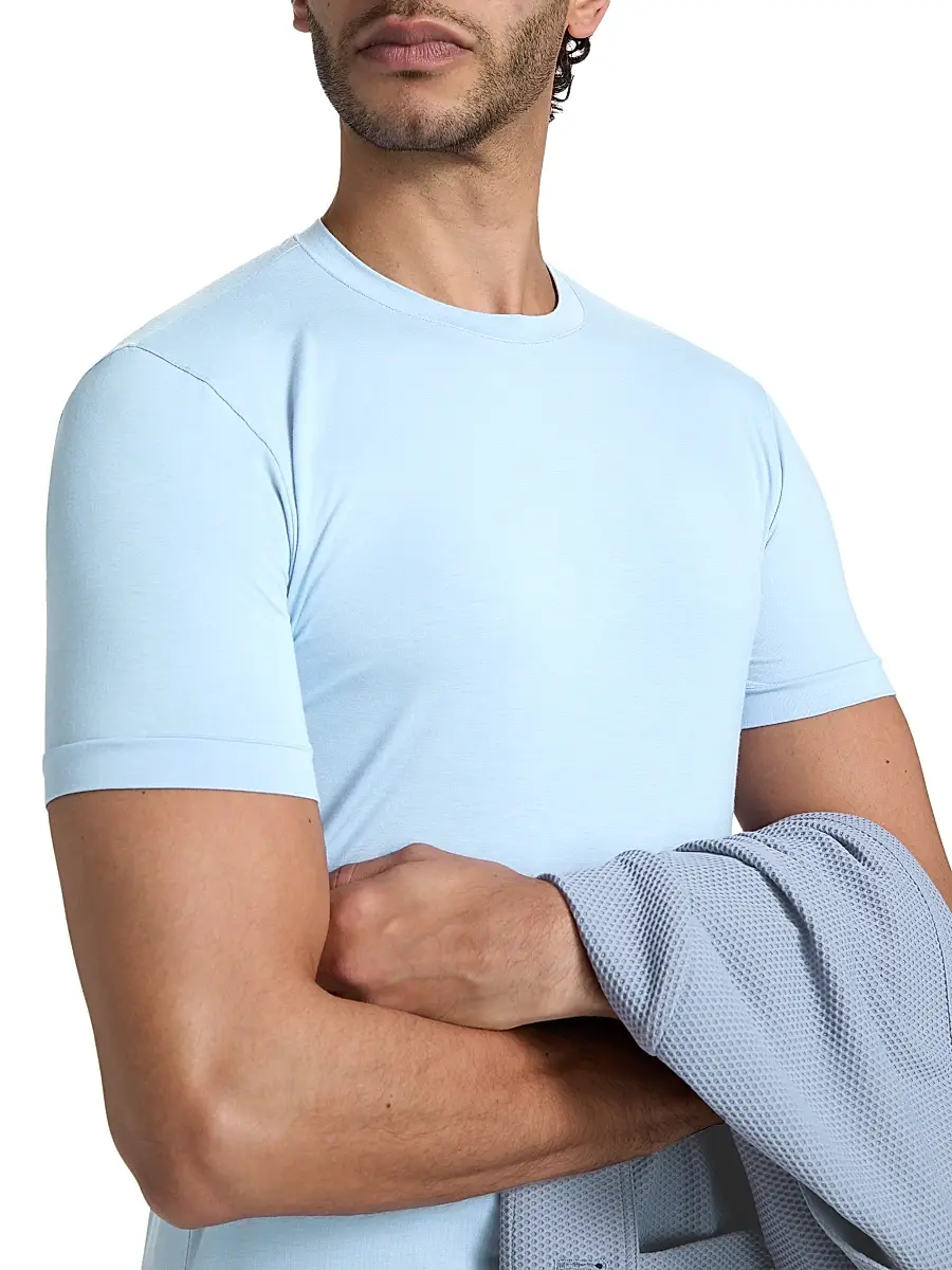 Giorgio Armani Men's Stretch Jersey Crewneck T-Shirt | Thumbnail 6 Giorgio Armani Men's Stretch Jersey Crewneck T-Shirt | Thumbnail 6
