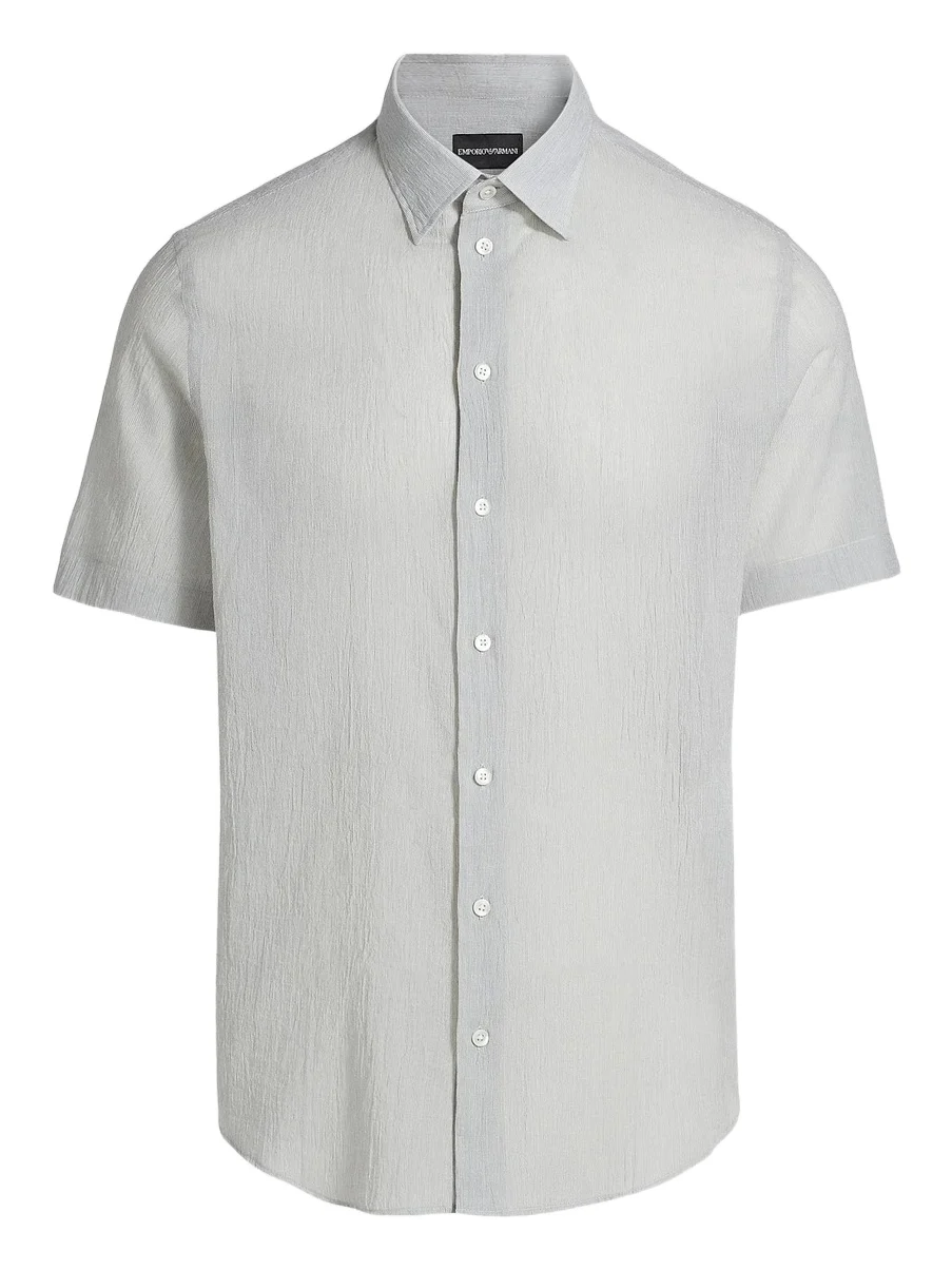 Men's Solid Cotton Button-Front Shirt Men's Solid Cotton Button-Front Shirt