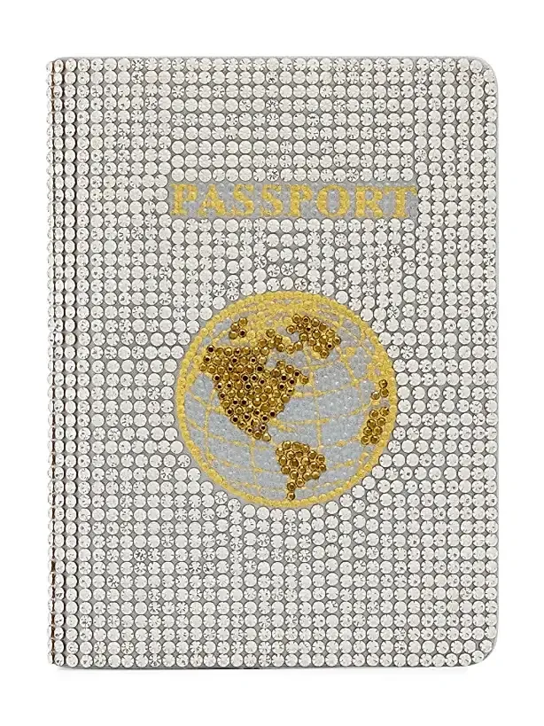 Women's Leather & Crystal Passport Holder