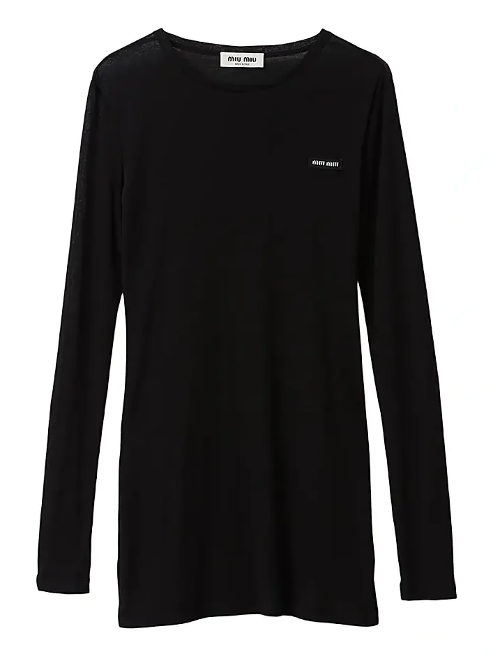 Miu Miu Women's Ribbed Knit Jersey Dress