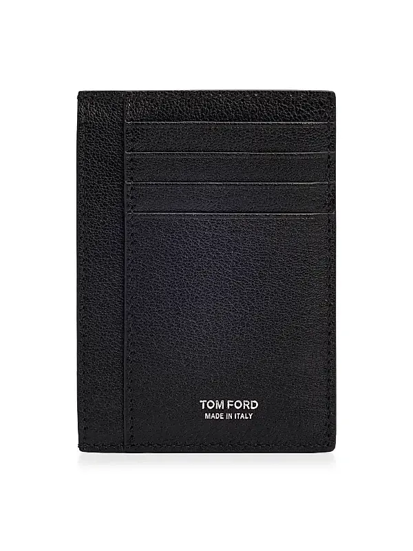Men's Elongated T Line Leather Card Case Men's Elongated T Line Leather Card Case