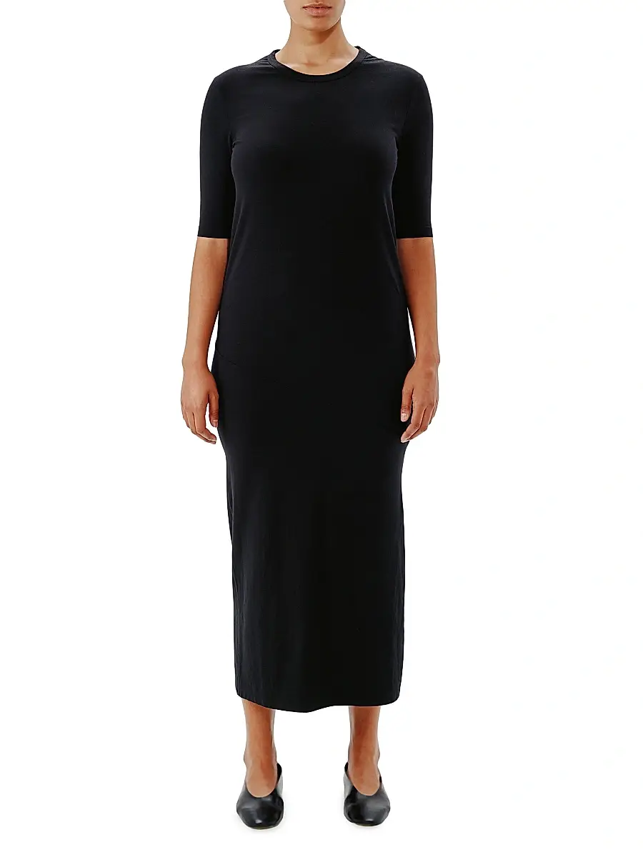 Another Tomorrow Women's Elbow Sleeve Dress | Thumbnail 2 Another Tomorrow Women's Elbow Sleeve Dress | Thumbnail 2