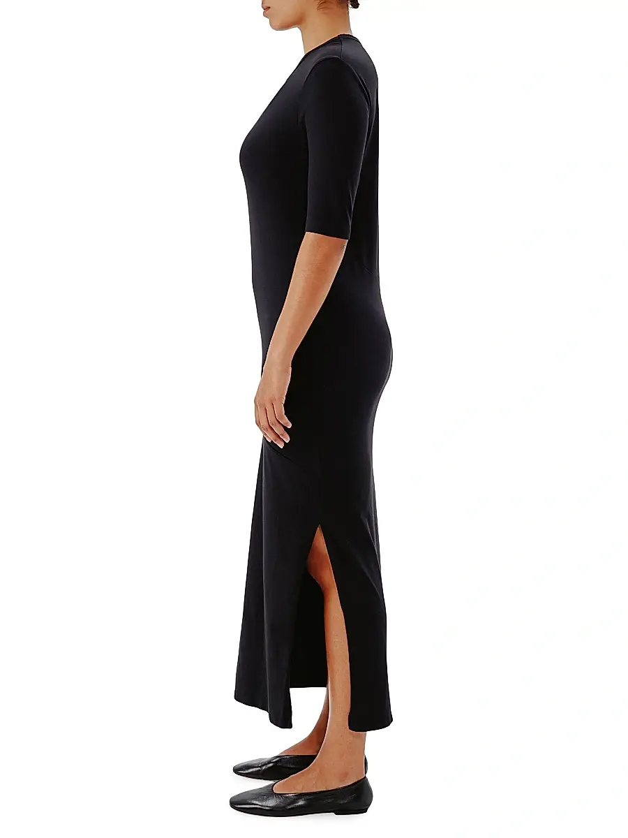 Another Tomorrow Women's Elbow Sleeve Dress | Thumbnail 3 Another Tomorrow Women's Elbow Sleeve Dress | Thumbnail 3