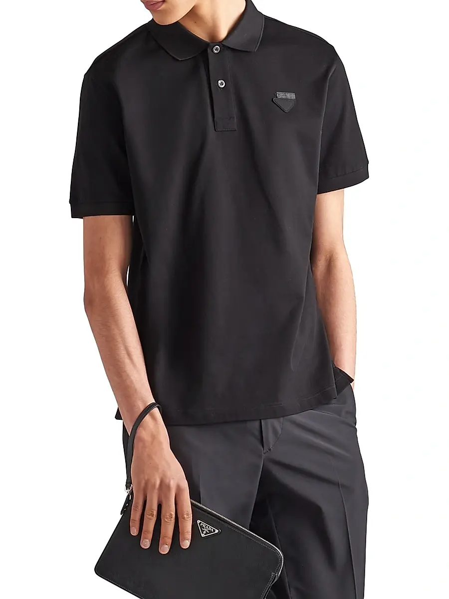 Prada Men's Piqué Polo Shirt | Thumbnail 2 Prada Men's Piqué Polo Shirt | Thumbnail 2