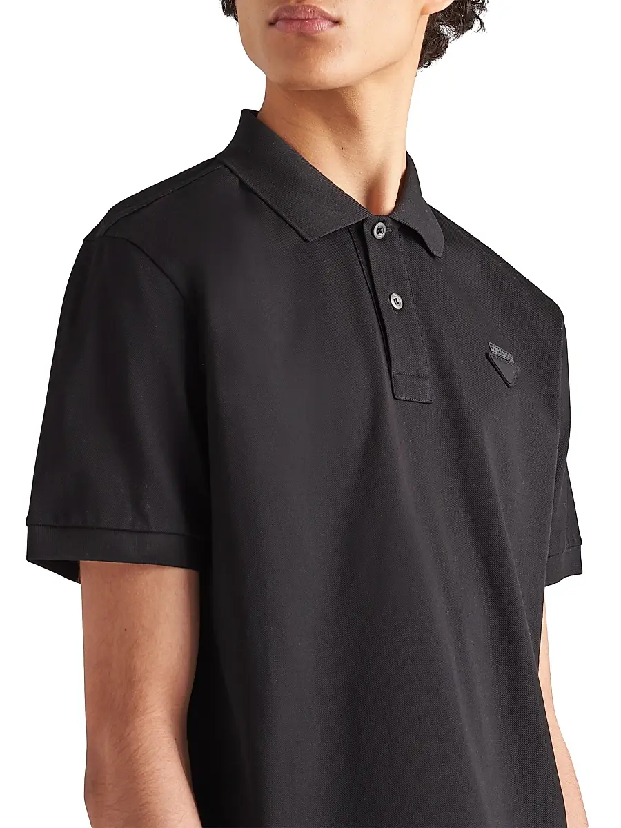 Prada Men's Piqué Polo Shirt | Thumbnail 3 Prada Men's Piqué Polo Shirt | Thumbnail 3