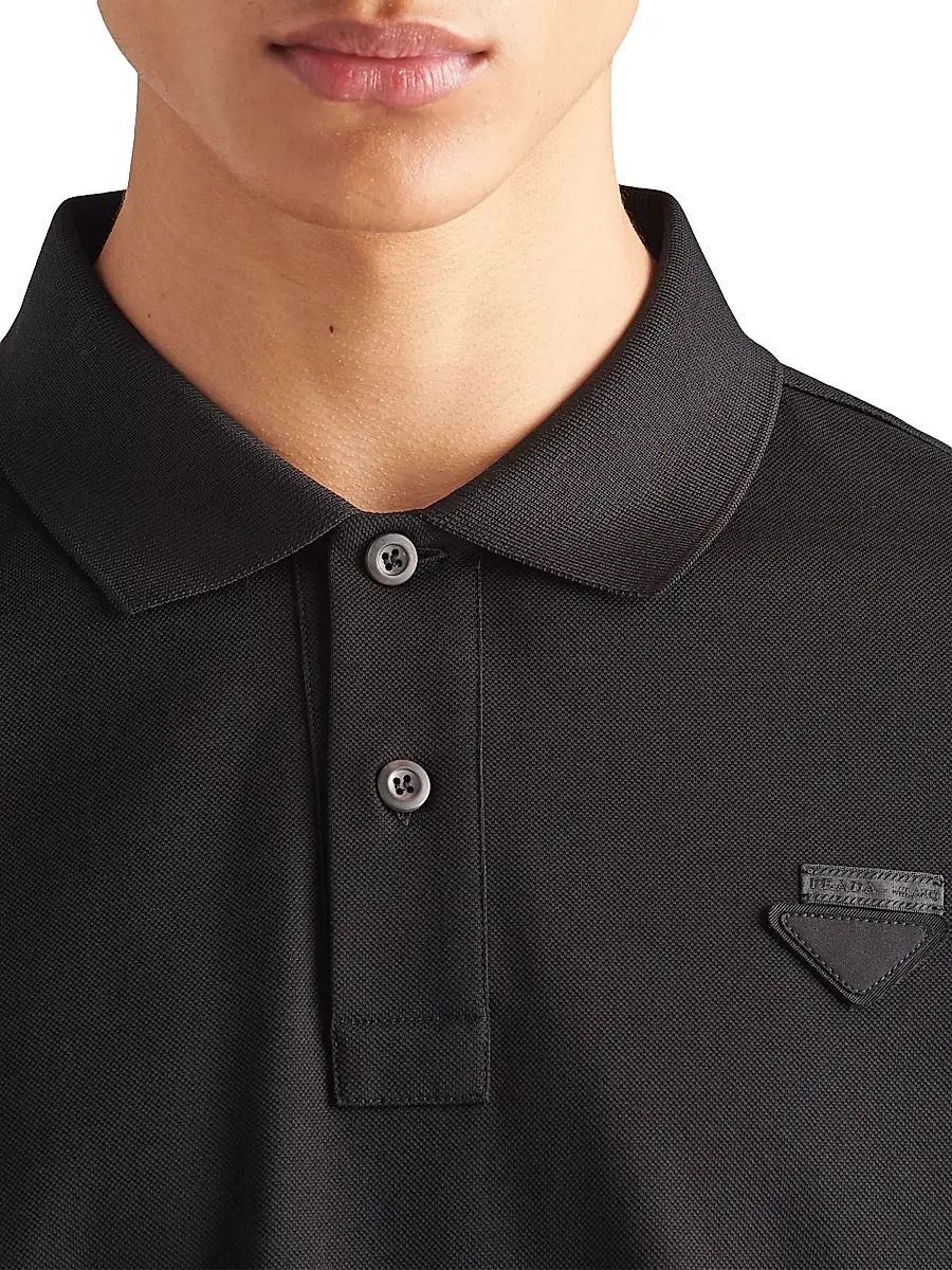 Prada Men's Piqué Polo Shirt | Thumbnail 4 Prada Men's Piqué Polo Shirt | Thumbnail 4
