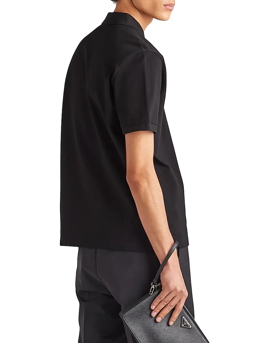 Prada Men's Piqué Polo Shirt | Thumbnail 5 Prada Men's Piqué Polo Shirt | Thumbnail 5