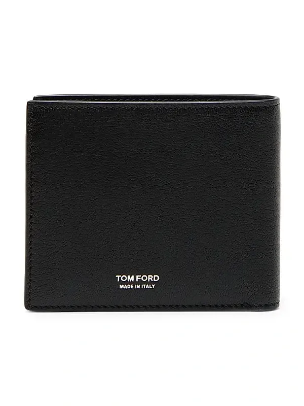 Men's Elongated T-Line Leather Bifold Wallet Men's Elongated T-Line Leather Bifold Wallet
