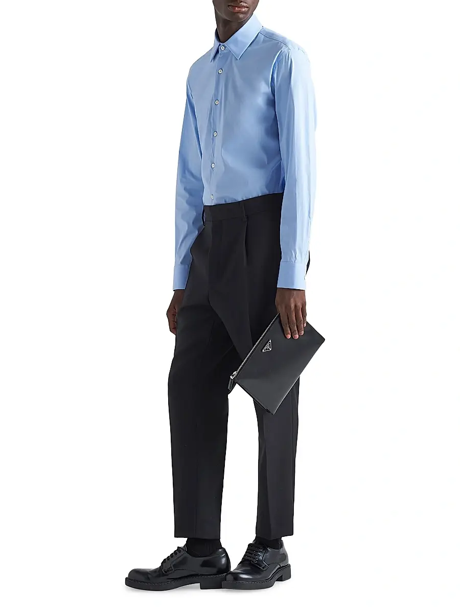 Prada Men's Stretch Cotton Shirt | Thumbnail 2 Prada Men's Stretch Cotton Shirt | Thumbnail 2