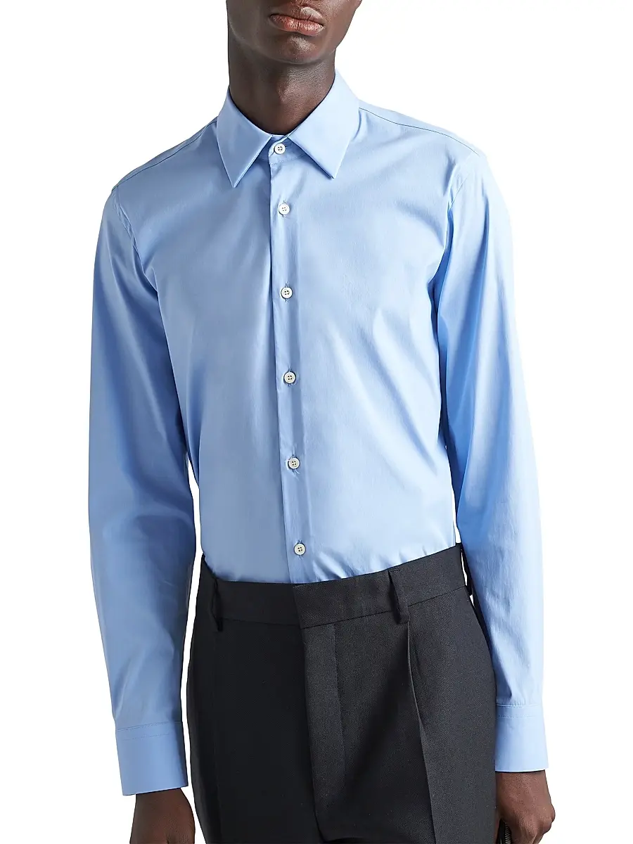 Prada Men's Stretch Cotton Shirt | Thumbnail 4 Prada Men's Stretch Cotton Shirt | Thumbnail 4