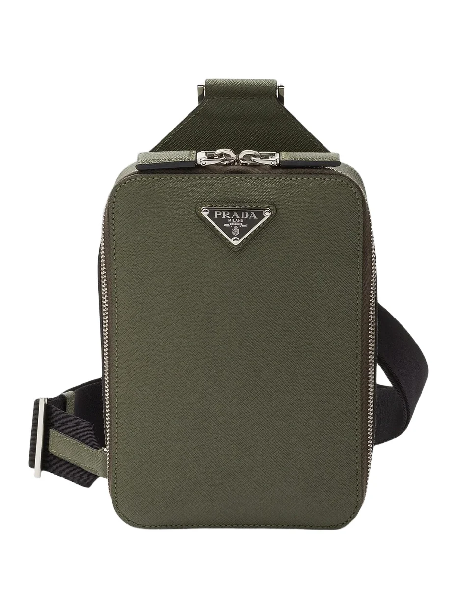 Prada Men's Brique Saffiano Leather Bag