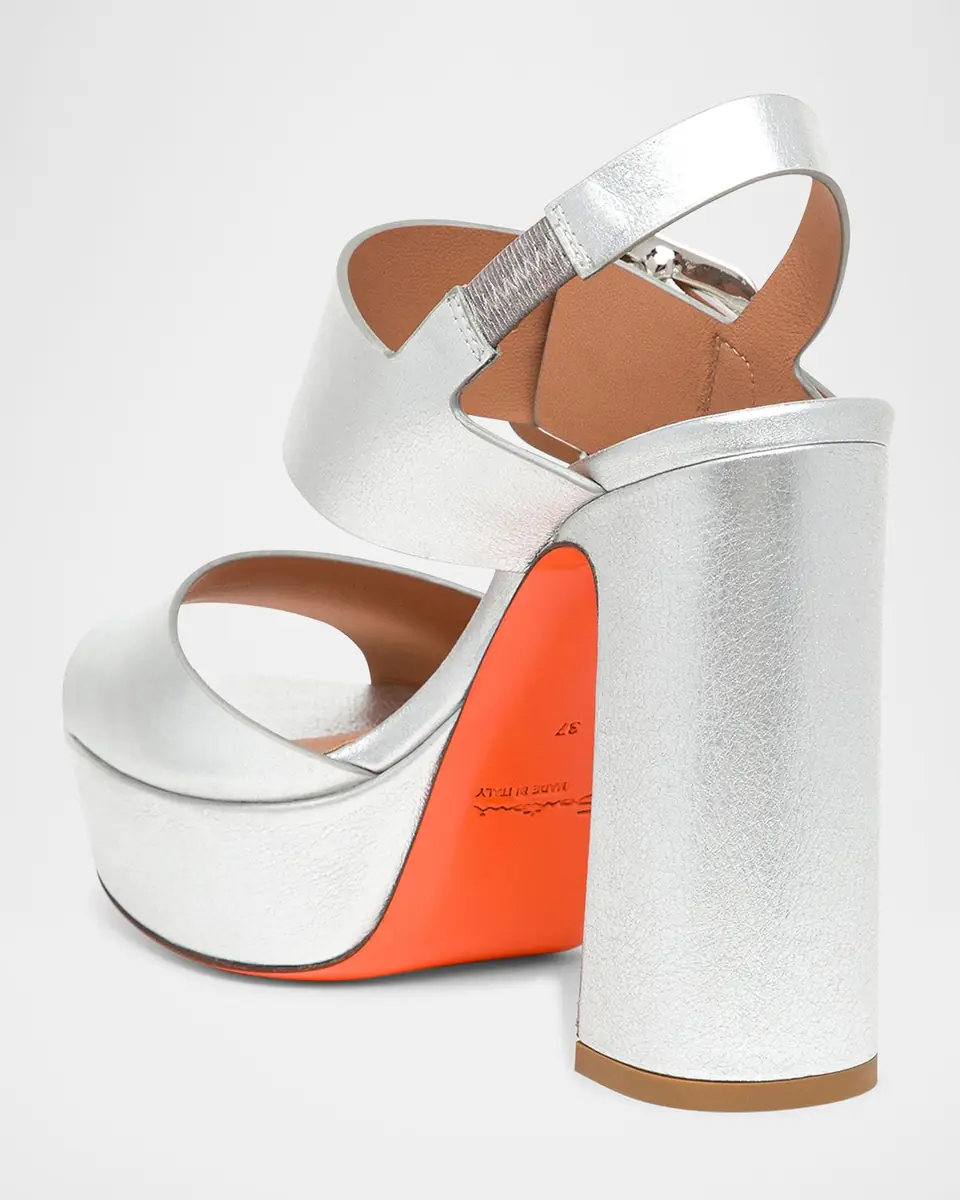 Santoni Bruxel Metallic Buckle Platform Sandals | Thumbnail 3 Santoni Bruxel Metallic Buckle Platform Sandals | Thumbnail 3