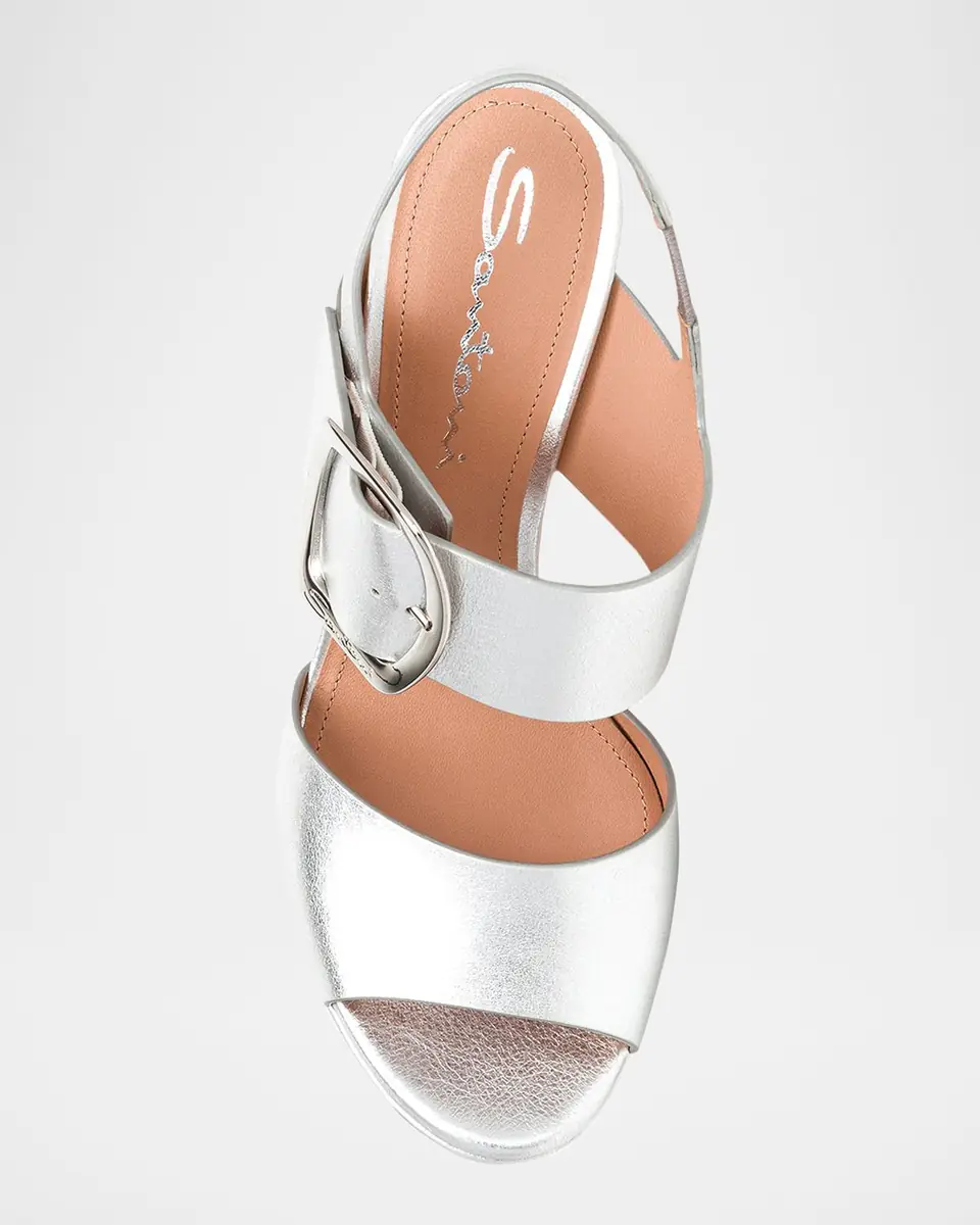 Santoni Bruxel Metallic Buckle Platform Sandals | Thumbnail 4 Santoni Bruxel Metallic Buckle Platform Sandals | Thumbnail 4