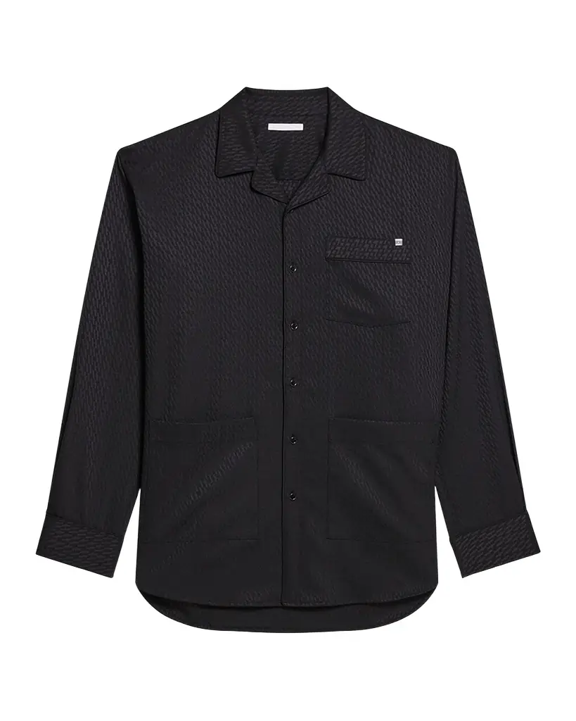 Helmut Lang Men's Oversized Satin Jacquard Pajama Shirt