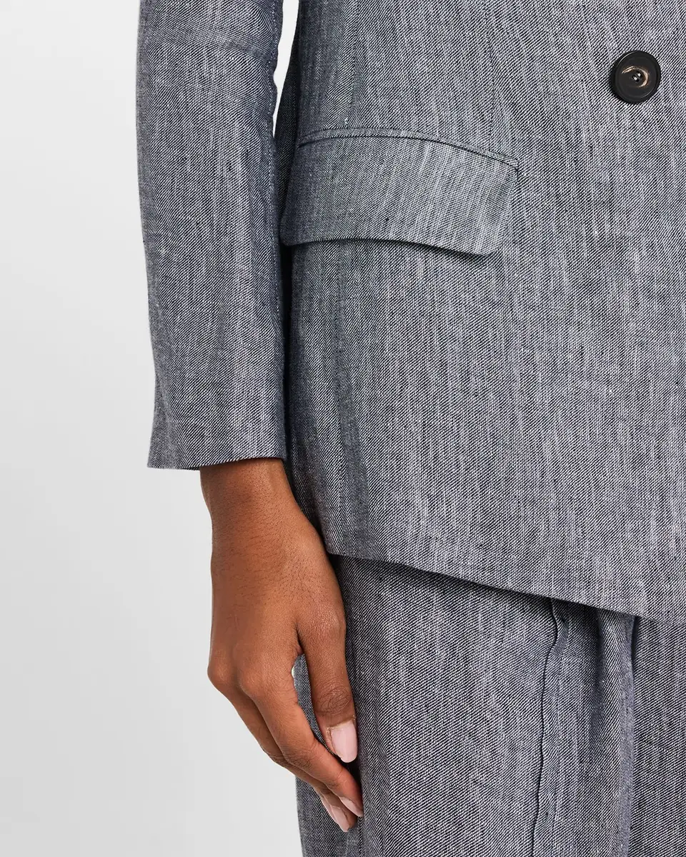 Emporio Armani Double-Breasted Linen Chambray Blazer | Thumbnail 5 Emporio Armani Double-Breasted Linen Chambray Blazer | Thumbnail 5