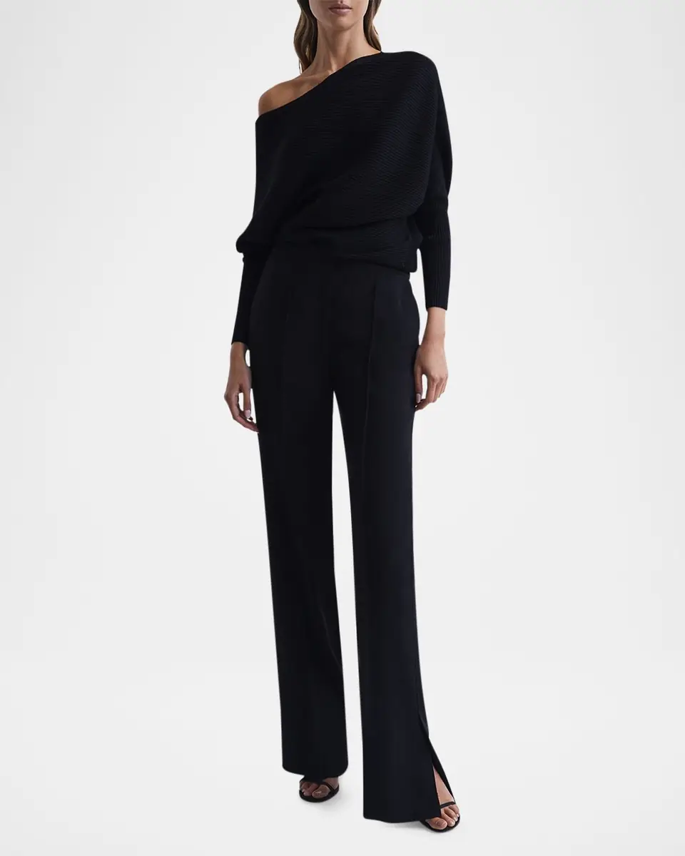 Reiss Lorna Ribbed One-Shoulder Top | Thumbnail 2