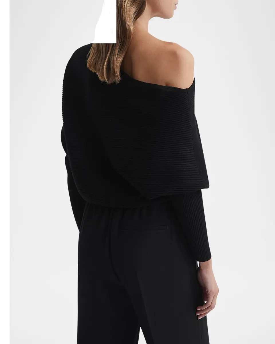 Reiss Lorna Ribbed One-Shoulder Top | Thumbnail 3